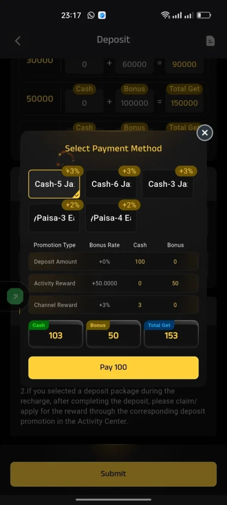 WdPak 777 Game Deposit